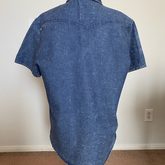 NWOT Thread & Cloth Men's Short Sleeve Dress Shirt Button-Up Sz Medium - Picture 5 of 7